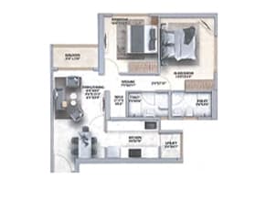 Floor Plan 4 BHK 1800 Sq.ft.